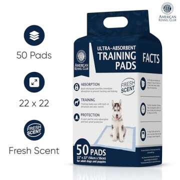 American Kennel Club Scented Puppy Training Pads with Ultra Absorbent Quick Dry Gel – 22 x 22 Pupp...