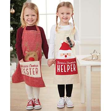 Mud Pie Christmas Apron (Santa), 24"x 20", 12600142S