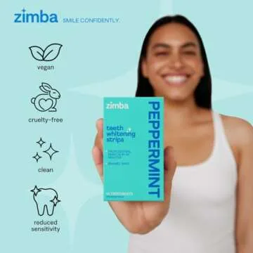 Zimba Peppermint Flavored Whitening Strips for Sensitive Teeth