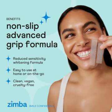 Zimba Peppermint Flavored Whitening Strips for Sensitive Teeth