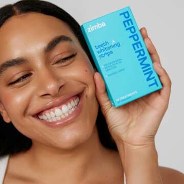 Zimba Peppermint Flavored Whitening Strips for Sensitive Teeth