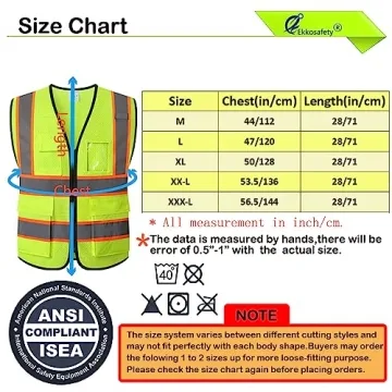 Reflective Mesh Safety Vest with 5 Pockets and Zipper Front