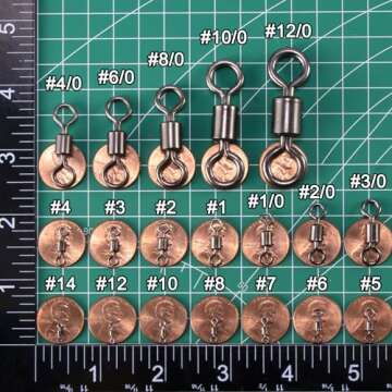 Dr.Fish Barrel Fishing Swivels, Available from #12-#12/0, Stainless Swivels Fishing Tackle Saltwater...