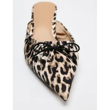 Elegant Kitten Heel Bow Mules for Women | MRKEWUNEY