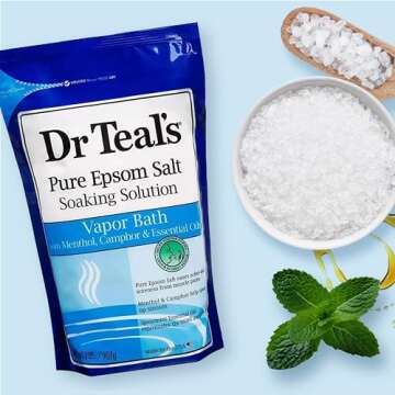 Dr Teal's Epsom Salt Magnesium Soak, Vapor Bath with Menthol, Camphor & Essential Oils, 2 lbs (Pack of 3)