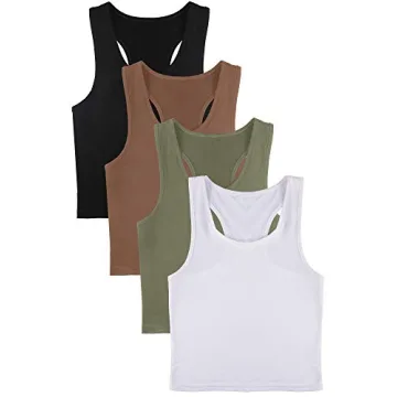 Stylish 4 Piece Workout Crop Tank Tops for Women