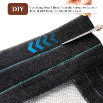 Yotache Adjustable Magnetic Screen Door Fit Doors Size Width 29" - 33" Height 79" - 81", Reinforced Fiberglass Mesh with Full Frame Hook&Loop Strip Black