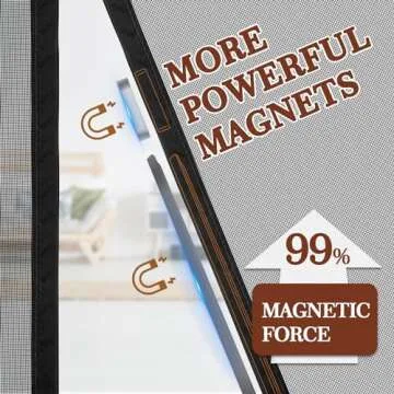 Yotache Adjustable Magnetic Screen Door Fit Doors Size Width 29" - 33" Height 79" - 81", Reinforced Fiberglass Mesh with Full Frame Hook&Loop Strip Black