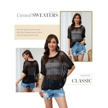 Dokotoo Women's Lightweight Summer Crochet Sweater