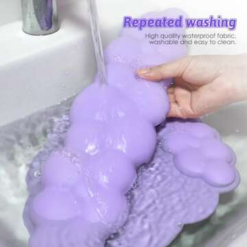 Keyboard Cloud Wrist Rest with Soft Leather Memory Foam Wrist Support/Cushion for Easy Typing and Pain Relief, Egronomic Non-Slip Computer Palm Rest for PC Gaming/Laptop/Hand Pad/Mac (Purple)