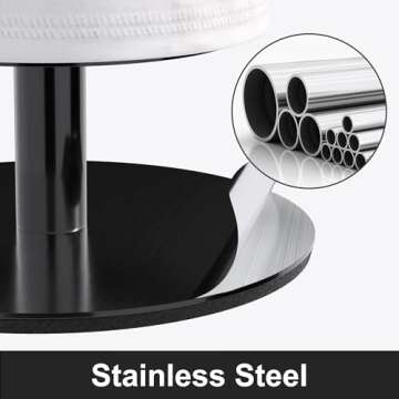 Black Toilet Paper Holder Stand for Bathroom Toilet Paper Storage,Stainless Steel Freestanding Toilet Paper Holder with Shelf 5.5CM Hold 5 Paper Rolls,Fashion Bathroom Toilet Paper Roll Holder Stand