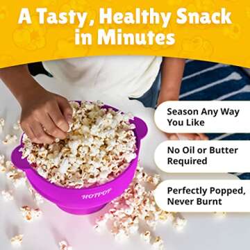 The Original Hotpop Microwave Popcorn Popper, Silicone Popcorn Maker, Collapsible Bowl BPA-Free and ...