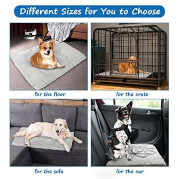 Dog Crate Pad(23"x 36"), Dog Crate Mat with Anti-Slip Bottom, Dog Mats for Sleeping, Breathable Dog Crate Bed Kennel Pad,Dark Colored to Hide Stains, Washable Dog Bed Crate Mat, Grey