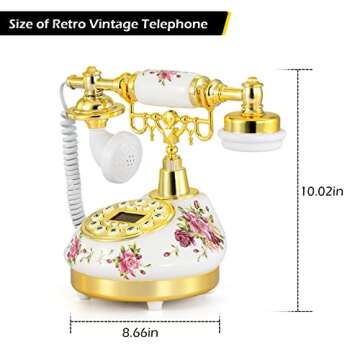 Vintage Landline Phone with Push Button LCD Display