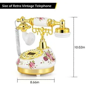 Vintage Landline Phone with Push Button LCD Display