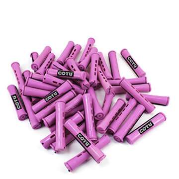 COTU (R) 48 pieces Variety Pack Perm Rods for Hair - Sizes: Small, Medium, Large & Jumbo - Colors: Tangerine, Sandy, Lilac & Gray
