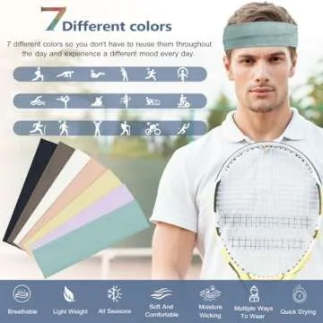 DiyJibb Headbands for Women Non Slip - 7PCS Fashion Sports Hair Bands for Women's Hair, Soft Cotton ...