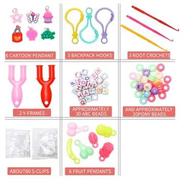 XKDOUS 24 Colors Rubber Band Bracelet Kit, Loom Bracelet Making Kit for Art and Craft, Rubberband Br...