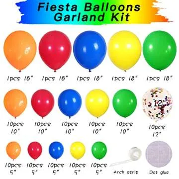 Rainbow Balloon Garlnad Arch Kit 18 12 10 5 Inch Colorful Balloons Garland Fiesta Party Balloon Arch...