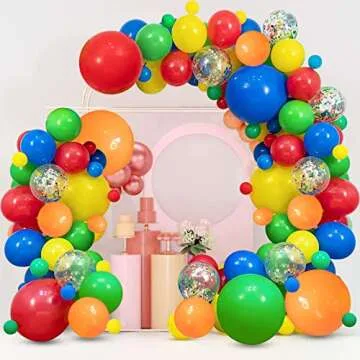 Rainbow Balloon Garlnad Arch Kit 18 12 10 5 Inch Colorful Balloons Garland Fiesta Party Balloon Arch for Valentine's Day Birthday Baby Shower Wedding Anniversary Decor...