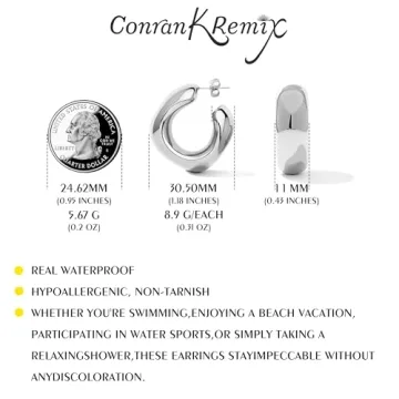 Stylish Gold Chunky Hoop Earrings for Women Trendy Design