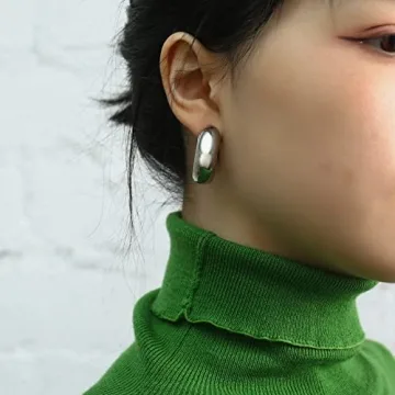 Stylish Gold Chunky Hoop Earrings for Women Trendy Design