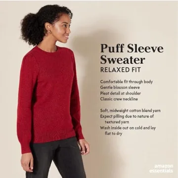 Cozy Amazon Essentials Women's Soft Touch Pleated Sweater