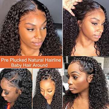 wenu 30 inch Lace Front Wigs Human Hair Curly 13x4 Lace Frontal for Black Women