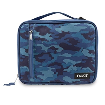 PackIt Freezable Classic Lunch Box, Blue Camo, Built with EcoFreeze Technology, Collapsible, Reusabl...