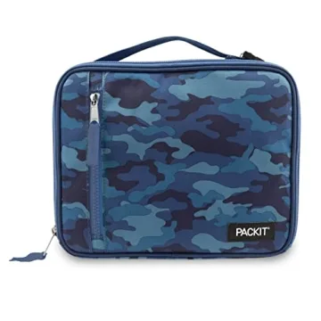 PackIt Freezable Classic Lunch Box, Blue Camo, Built with EcoFreeze Technology, Collapsible, Reusabl...