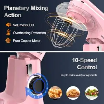 Honinst Stand Mixer 6.5QT 10-Speed Electric Kitchen Mixer