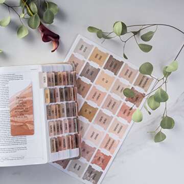 DiverseBee Spanish Bible Tabs (Large Print, Easy to Read), Bible Journaling Book Tabs, Christian Gift, 66 Bible Tabs Old and New Testament, Includes Catholic Books and 9 Blank Tabs (Paz)