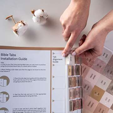 DiverseBee Spanish Bible Tabs (Large Print, Easy to Read), Bible Journaling Book Tabs, Christian Gift, 66 Bible Tabs Old and New Testament, Includes Catholic Books and 9 Blank Tabs (Paz)