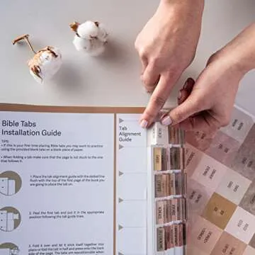 DiverseBee Spanish Bible Tabs (Large Print, Easy to Read), Bible Journaling Book Tabs, Christian Gift, 66 Bible Tabs Old and New Testament, Includes Catholic Books and 9 Blank Tabs (Paz)