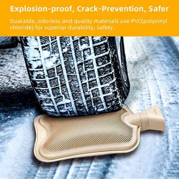 Hot Water Bottle Rubber with Soft Cover (2 Liter) Hot Water Bag for Cramps, Pain Relief, Removable Hot Cold Pack Hot Water Bed Warmer