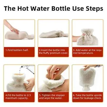 Fythao Hot Water Bottle with Soft Cover for Warmth