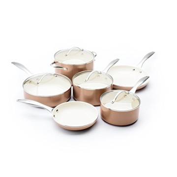 Trisha Yearwood Non-Stick Ceramic Cookware Set Copper