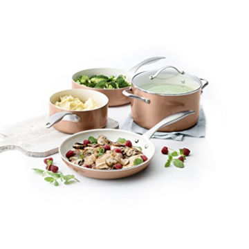 Trisha Yearwood Non-Stick Ceramic Cookware Set Copper