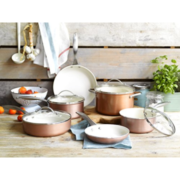 Trisha Yearwood Non-Stick Ceramic Cookware Set Copper