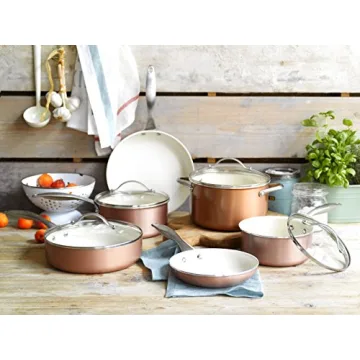 Trisha Yearwood Non-Stick Ceramic Cookware Set Copper