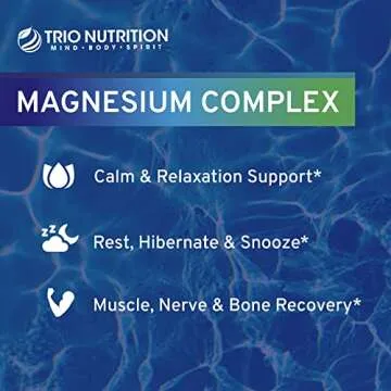 Comprehensive Magnesium Complex by Trio Nutrition - 90 Day Supply for Relaxation & Muscle Relief