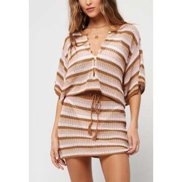 Pink Queen Women's Crochet Cover Ups Hollow Out Swimsuit Bathing Suit Bikini Coverup Knit Mesh Beach...