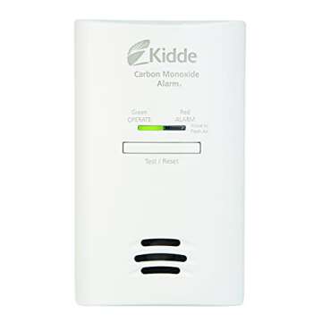 Kidde Carbon Monoxide Detector, Plug In Wall with AA Battery Backup, Test-Hush Button