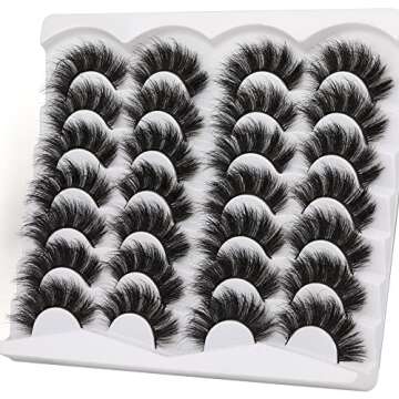 JIMIRE Mink Lashes 20MM Fluffy Long False Eyelashes - 14 Pairs Pack