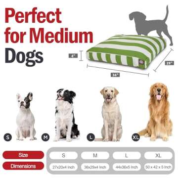 Majestic Pet Rectangle Medium Dog Bed Washable – Non Slip Comfy Pet Bed – Dog Crate Bed with Rem...
