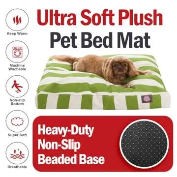 Majestic Pet Rectangle Medium Dog Bed Washable – Non Slip Comfy Pet Bed – Dog Crate Bed with Removable Washable Cover – Dog Kennel Bed for Sleeping - Dog Bed Medium Breed 36x29x4 Inch – Sage Green