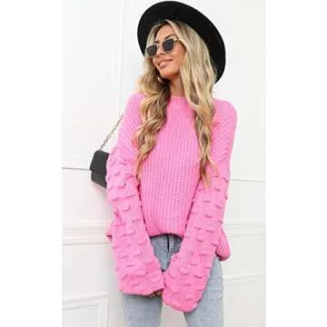 Angashion Women's Oversized Deep V Neck Pullover Sweater