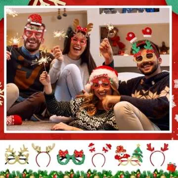 32 Pcs Christmas Headbands and Glasses for Holiday Fun