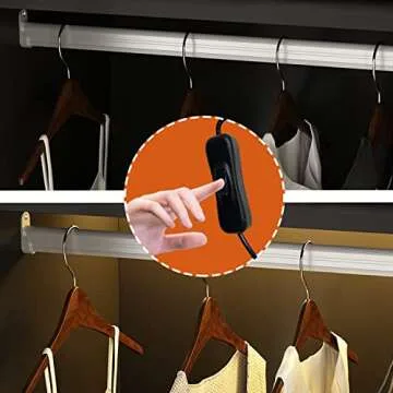 Homsee Bookcase Bookshelf with LED Lights, 5-Tier Shelves and 6 Glass Doors, 47.2" L Wooden Display Storage Cabinet with Hanging Bar for Home Office, Living Room, Black