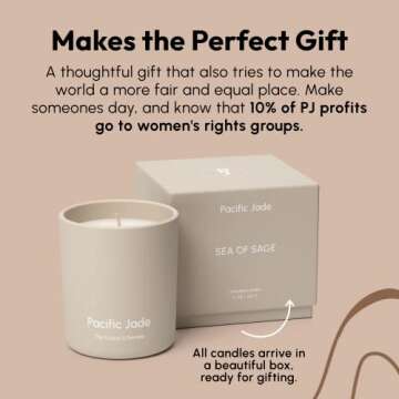 PACIFIC JADE Hand Poured 100% Natural Soy Candle 11oz - Luxury Fragrance in Matte Glass for Home or Gift - Premium Cotton Wick for 60 Hours Burn Time - Woman-Founded Brand (Sea of Sage)